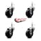 Service Caster 3.5'' Phenolic Wheel Swivel 7/16'' Grip Ring Stem Caster Set, 4PK SCC-GR20S3514-PHS-716138-4 - alternate 2